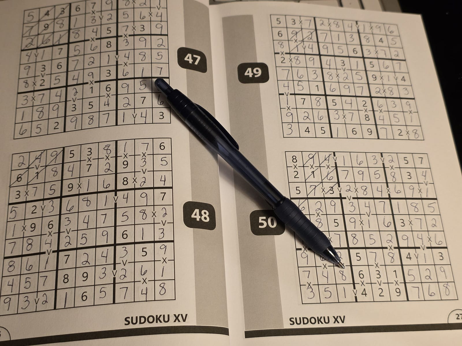 XV puzzle book pages completed