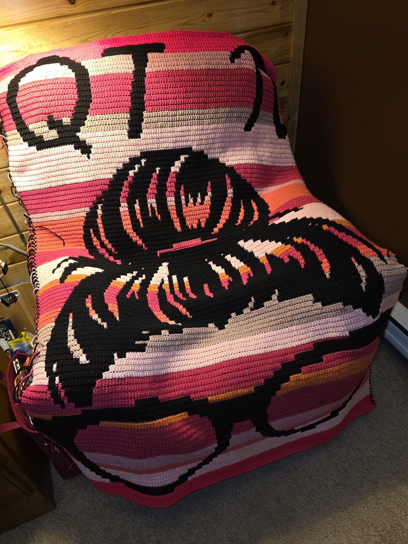 QT Pi Afghan on recliner