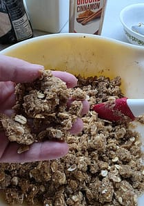 Crumbly Rhubarb Crisp topping